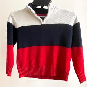 Tommy Hilfiger Kids Color Block Quarter Zip Polo Sweater